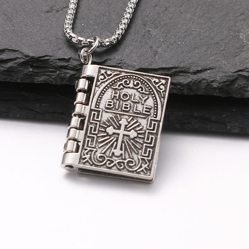 Colgante de Biblia Sagrada Giratorio Collar Cristiano