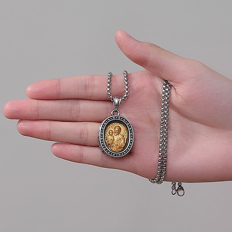 Medalla de San Cristo Dorada Colgante Collar de Titanio
