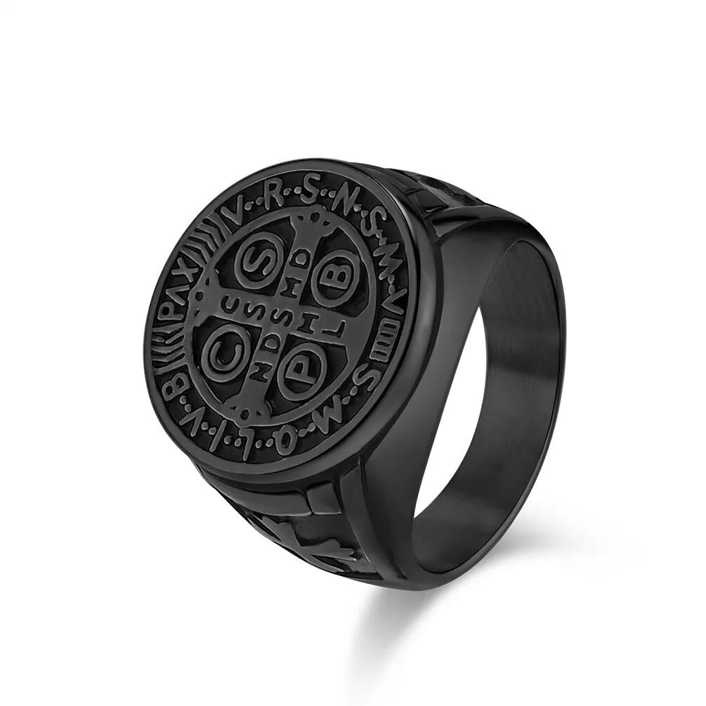 Anillo de Titanio San Benito el Protector