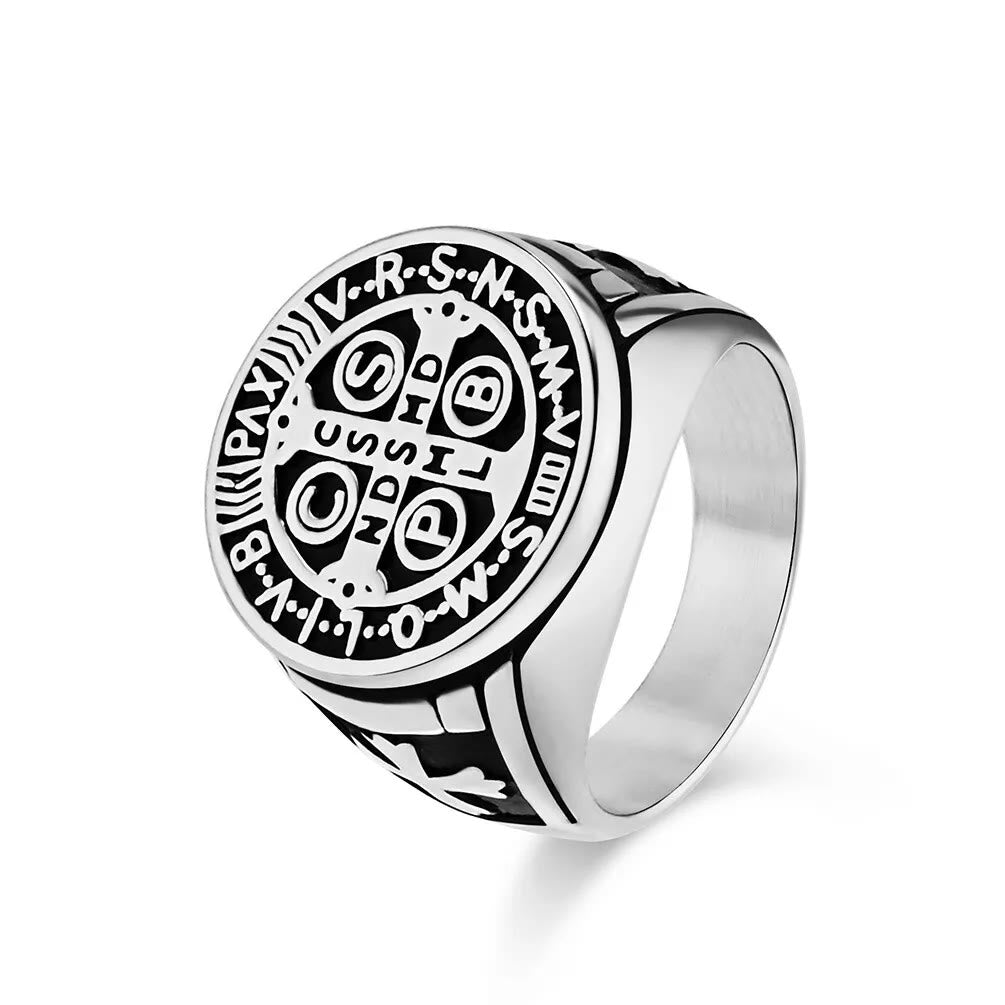 Anillo de Titanio San Benito el Protector