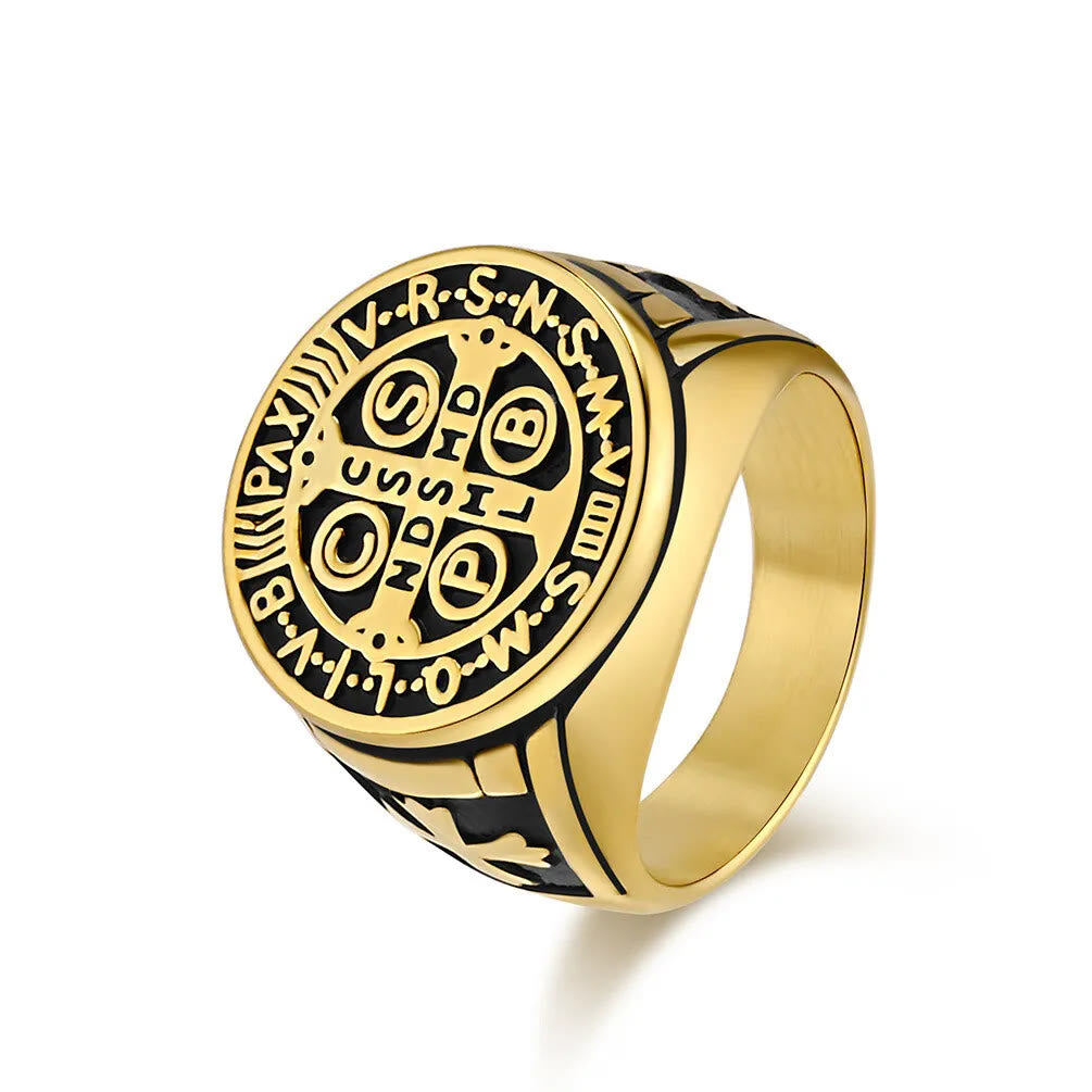 Anillo de Titanio San Benito el Protector