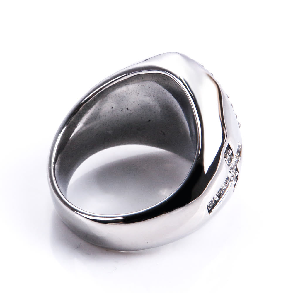 Anillo de Acero Inoxidable de la Virgen María, Signo de Cruz, Anillos Católicos para Joyería Religiosa