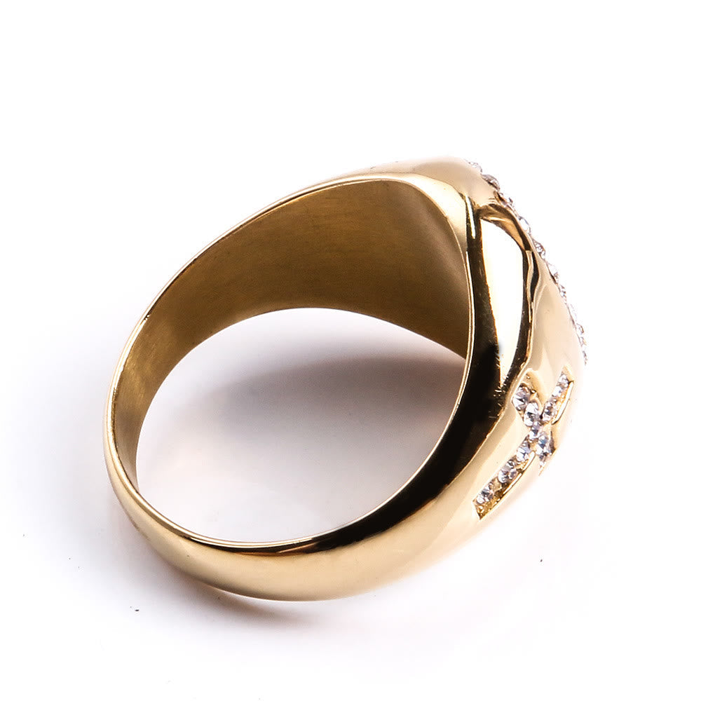 Anillo de Acero Inoxidable de la Virgen María, Signo de Cruz, Anillos Católicos para Joyería Religiosa