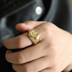 Anillo de Acero Inoxidable de la Virgen María, Signo de Cruz, Anillos Católicos para Joyería Religiosa