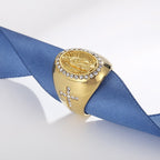 Anillo de Acero Inoxidable de la Virgen María, Signo de Cruz, Anillos Católicos para Joyería Religiosa
