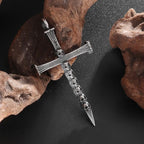 Collar de Colgante de Cruz de Calavera de Acero de Titanio