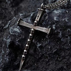 Collar de Colgante de Cruz de Calavera de Acero de Titanio