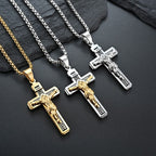 Collar de Titanio con Crucifijo de Jesús