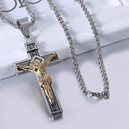 Collar de Titanio con Crucifijo de Jesús