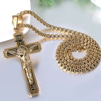 Collar de Titanio con Crucifijo de Jesús