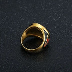 Anillo de Titanio con Escudo de Protección de Armadura de Caballero