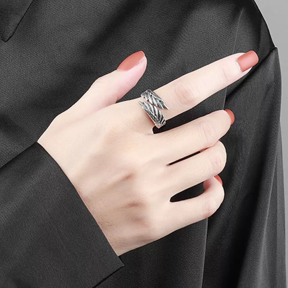 Anillo Ajustable Alas de Ángel Puro