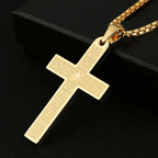 Collar con Colgante de Cruz del Padre Nuestro de Acero Inoxidable
