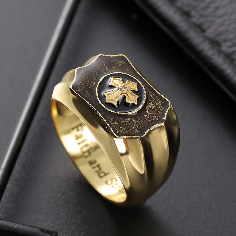 Anillo Religioso Cruz de Jesús Fe y Fuerza