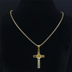 Cruz de San Benito Mezcla Biblia Collar de 12 Cristales