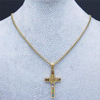 Cruz de San Benito Mezcla Biblia Collar de 12 Cristales
