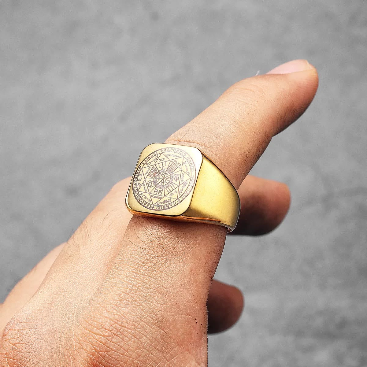 Sellos de Los Siete Arcángeles Protección Anillo de Titanio de Salomón Kabbalah
