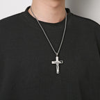 Collar de Oración con Crucifijo de Acero Inoxidable
