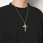 Collar de Oración con Crucifijo de Acero Inoxidable