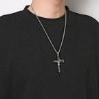 Collar de Oración con Crucifijo de Acero Inoxidable