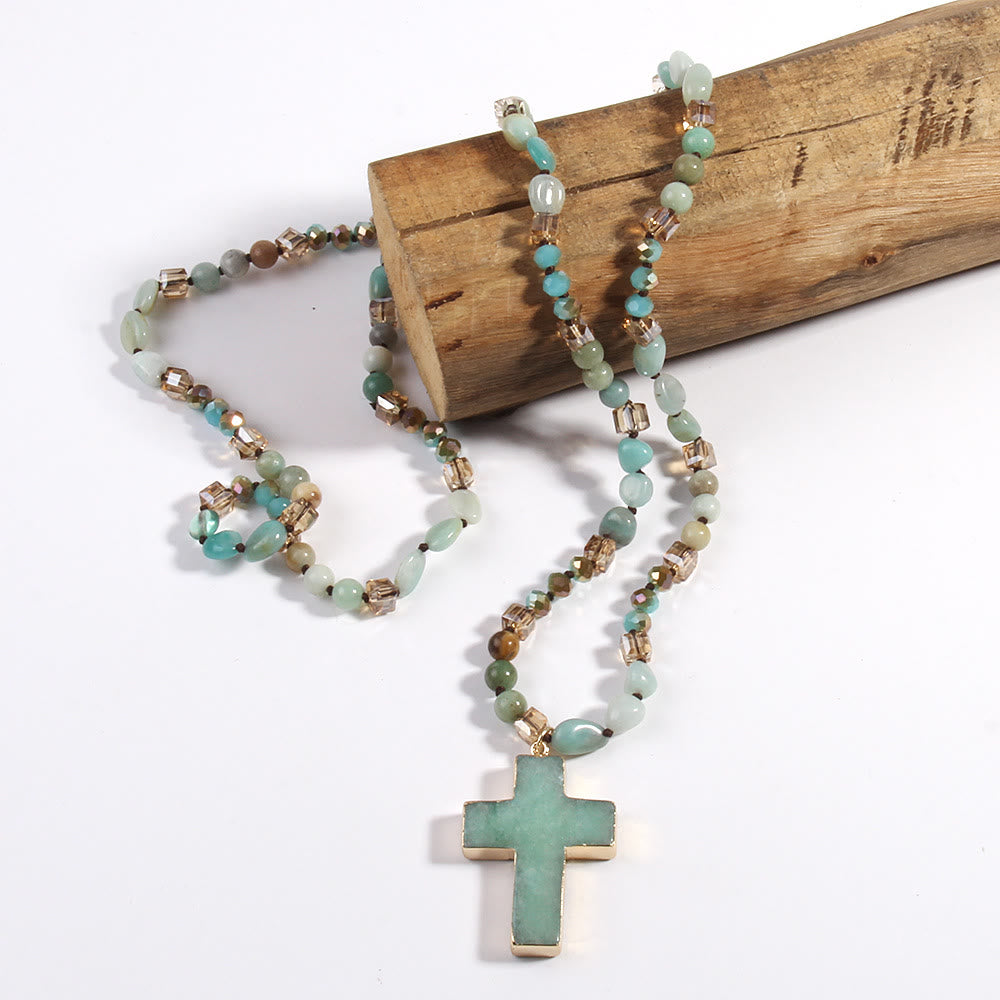 Colgante de Cruz Católica Collar Cristiano Joyería Religiosa