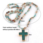 Colgante de Cruz Católica Collar Cristiano Joyería Religiosa