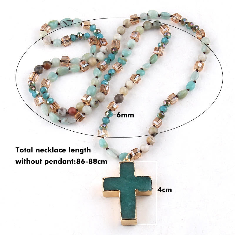 Colgante de Cruz Católica Collar Cristiano Joyería Religiosa