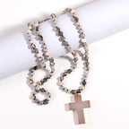 Colgante de Cruz Católica Collar Cristiano Joyería Religiosa