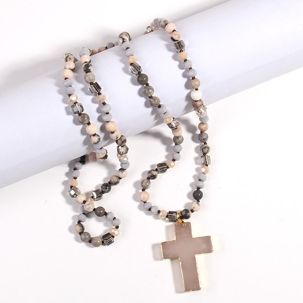 Colgante de Cruz Católica Collar Cristiano Joyería Religiosa
