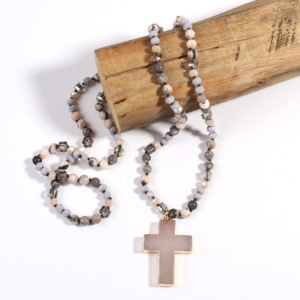 Colgante de Cruz Católica Collar Cristiano Joyería Religiosa