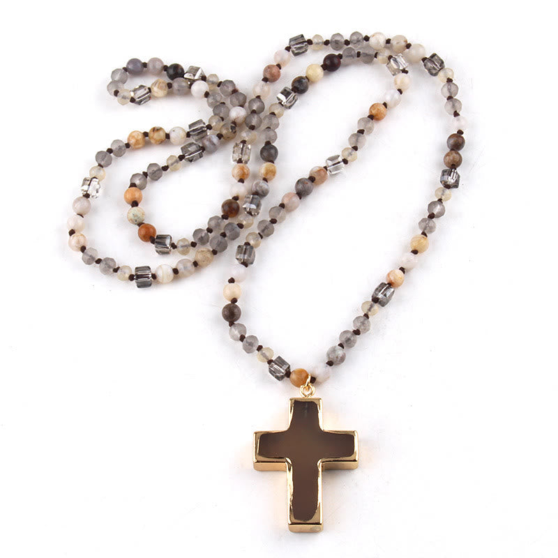 Colgante de Cruz Católica Collar Cristiano Joyería Religiosa