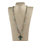 Colgante de Cruz Católica Collar Cristiano Joyería Religiosa