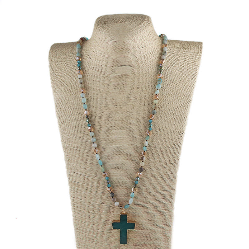 Colgante de Cruz Católica Collar Cristiano Joyería Religiosa