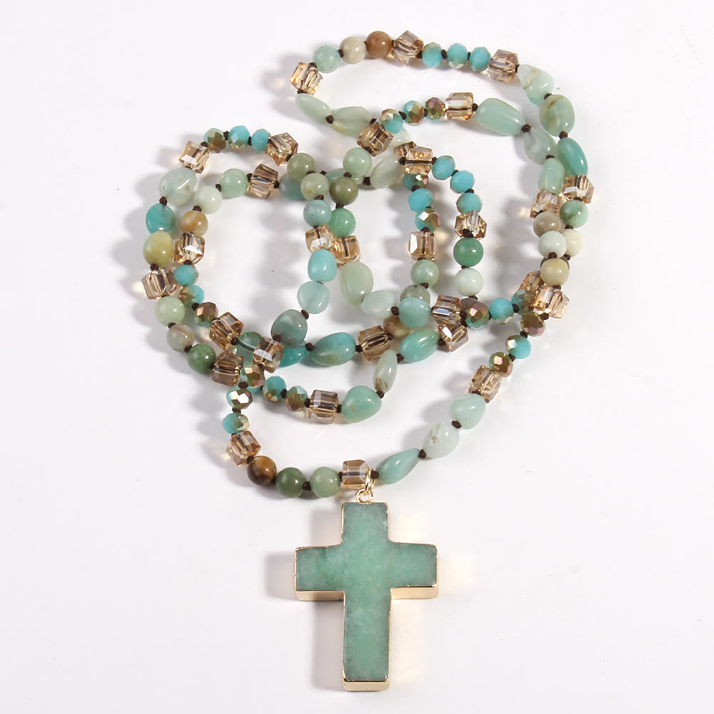 Colgante de Cruz Católica Collar Cristiano Joyería Religiosa