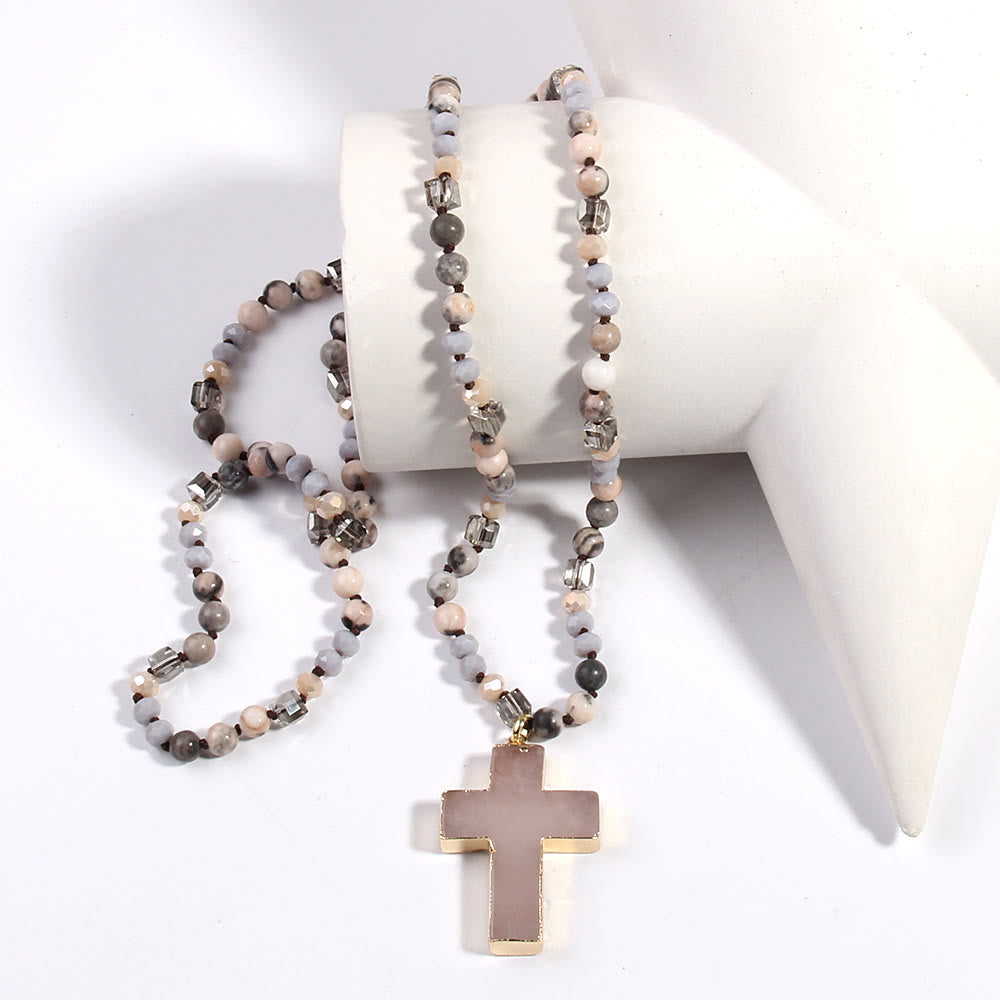 Colgante de Cruz Católica Collar Cristiano Joyería Religiosa