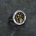Anillo Sello Medalla de San Cristóbal Protégennos