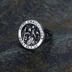 Anillo Sello Medalla de San Cristóbal Protégennos