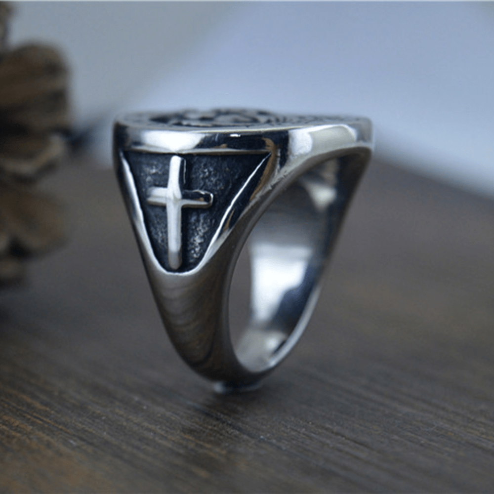 Anillo Sello Medalla de San Cristóbal Protégennos