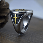 Anillo Sello Medalla de San Cristóbal Protégennos