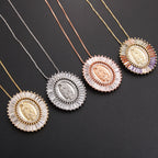 Amuleto de Zirconia de Nuestra Señora de Guadalupe Collar Colgante