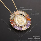Amuleto de Zirconia de Nuestra Señora de Guadalupe Collar Colgante
