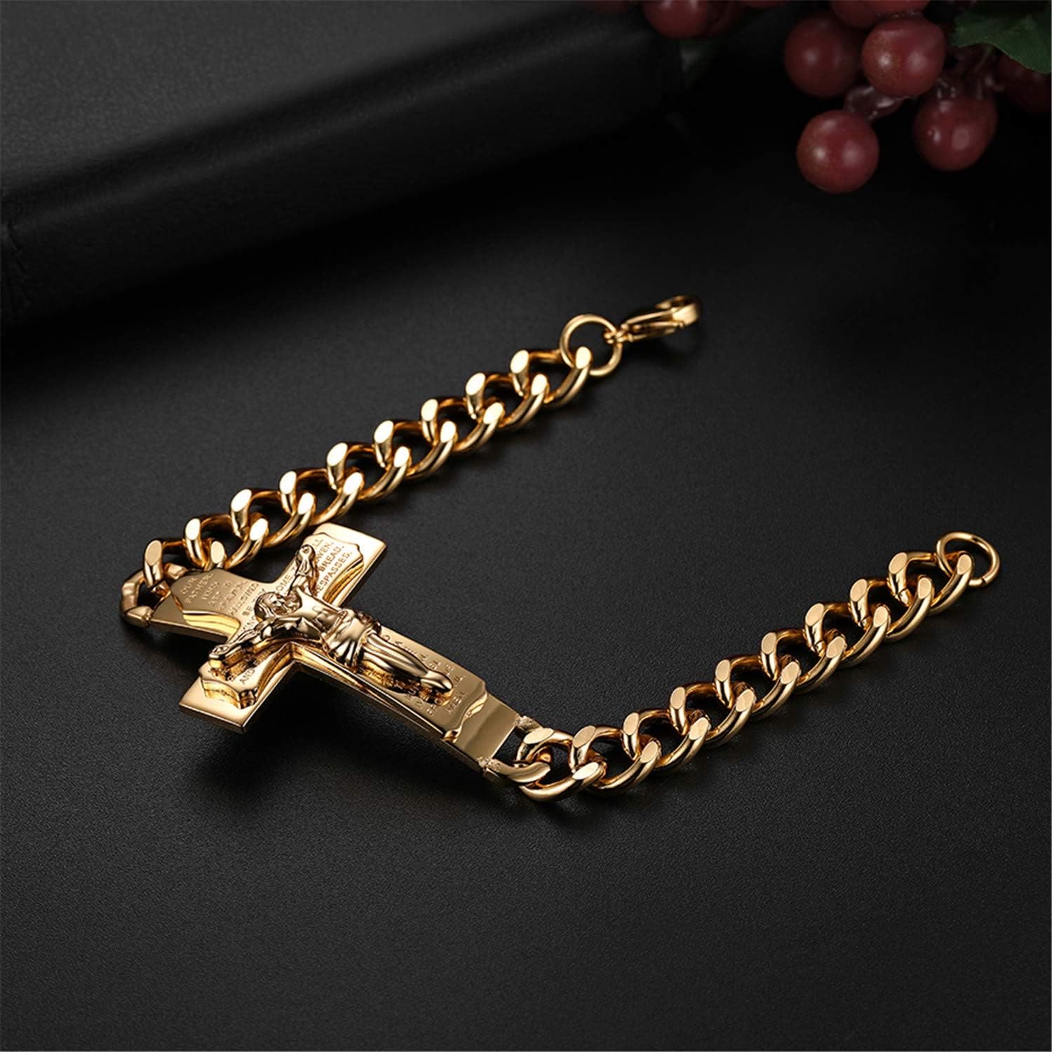 Pulsera de Oración Crucifijo con Versículo Bíblico de Jesús Sólido