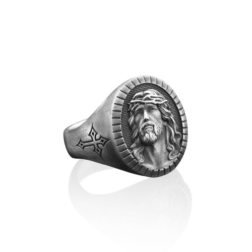 Anillo de Bendición con Cruz de la Cabeza de Cristo Vintage