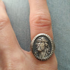 Anillo de Bendición con Cruz de la Cabeza de Cristo Vintage