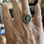 Anillo de Bendición con Cruz de la Cabeza de Cristo Vintage