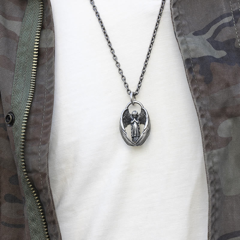 Colgante de Ala de Ángel Guardián Orante