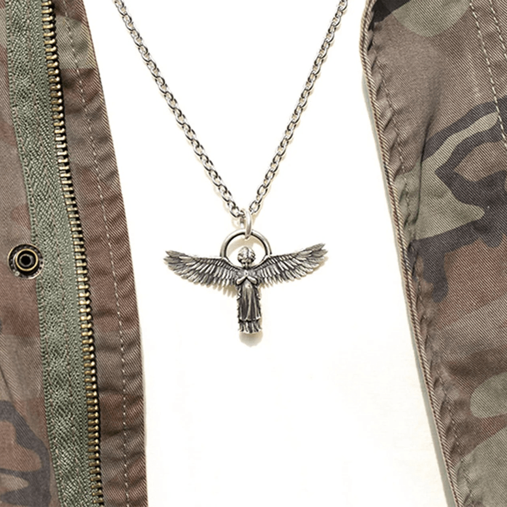 Collar de Protección Ángel Orante con Alas Extendidas