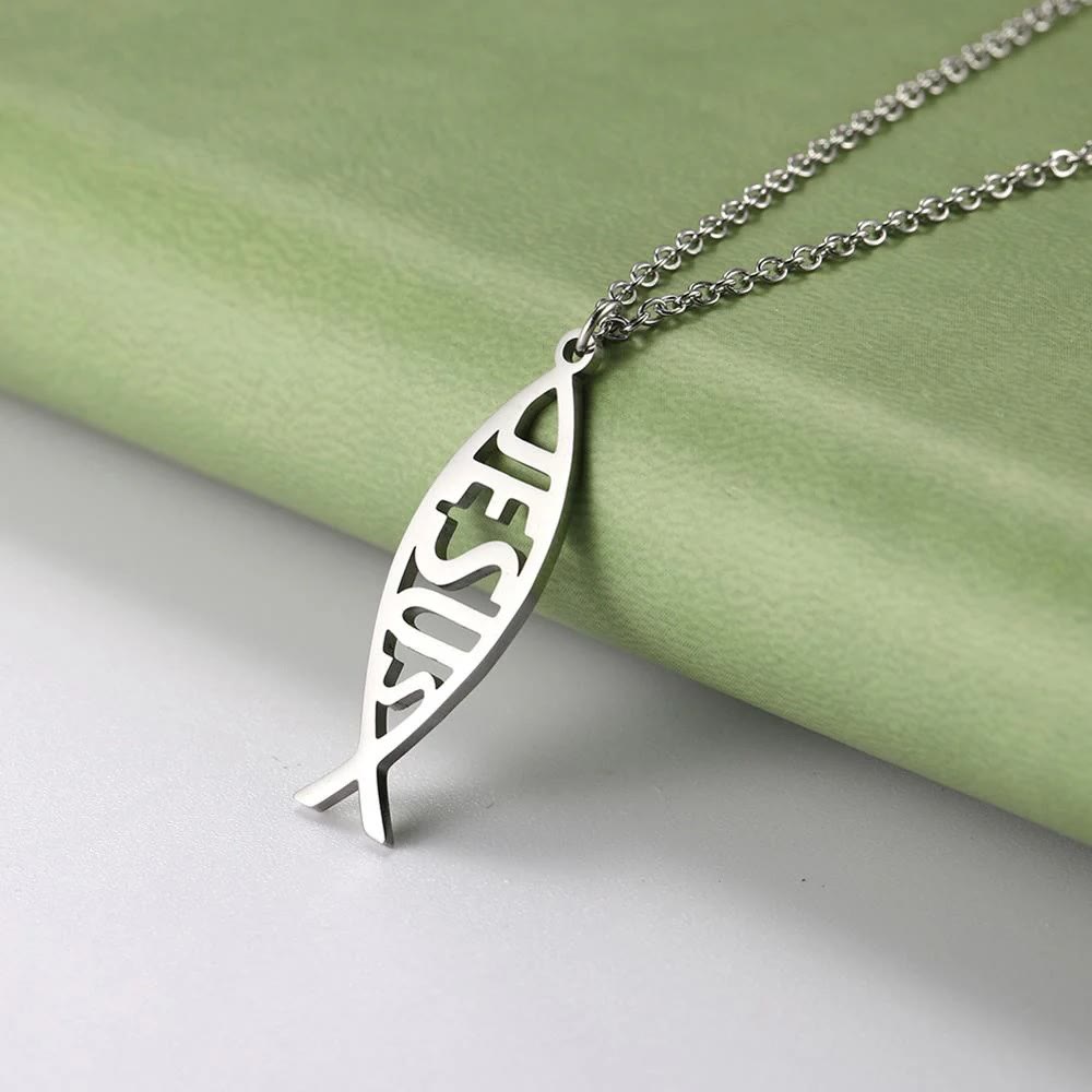 Collar en Forma de Pez Jesús