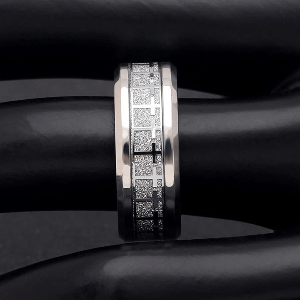Anillo Cruz Brillante de Jesús Joyería Religiosa
