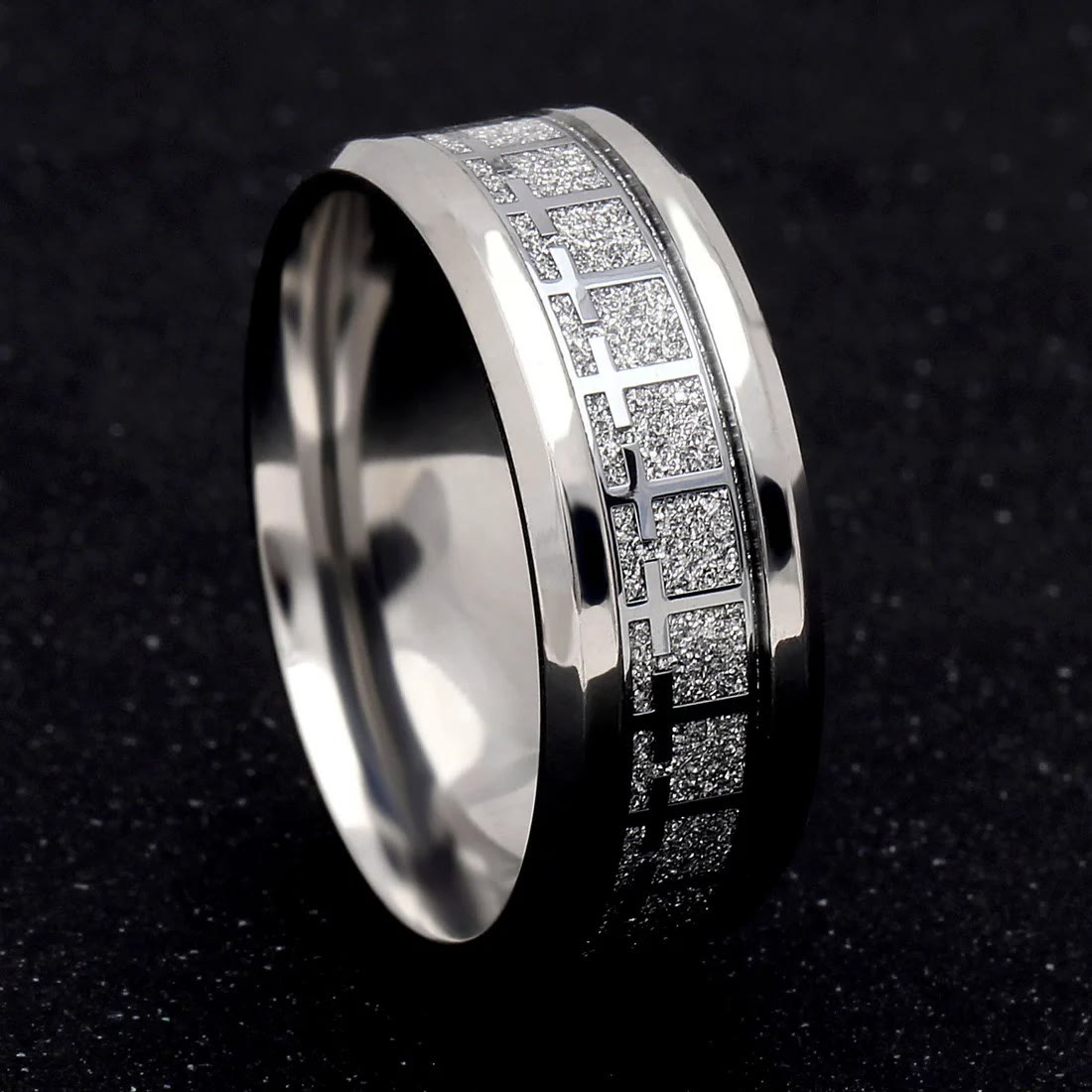 Anillo Cruz Brillante de Jesús Joyería Religiosa